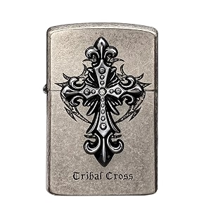 smoke king silver tribal cross pocket lighter silver zorro original