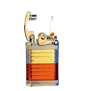 smoke king windproof rock arm gold kerosene lighter  transparent fuel tank  zorro original metal retro ignition wheel lighter for camping edc fireplaces  fuel not included