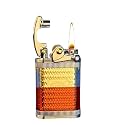 Smoke King Windproof Rock Arm Gold Kerosene Lighter – Transparent Fuel Tank | (Zorro Original) Metal Retro Ignition Wheel Lighter for Camping, EDC, Fireplaces – Fuel Not Included