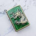 Smoke King Zorro Original Emerald Dragon 3D Engraved Brass Kerosene Oil Lighter | Windproof Refillable Pocket Lighter (Fuel Not Included)