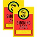 Smoking Area Sign Sticker Board 20.5 x