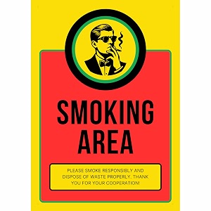 smoking area sign sticker board 29 x 20 cm  peel amp stick or screw fix  pre-made holes  wall signage for office restaurant shop amp public places  pack of 1 smoking area a4 - medium - 1 piece