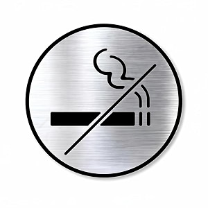 no smoking sign board  premium brush finish silver acrylic self adhesive wall sign  smoking prohibited notice for office shop cafe hospital restaurant amp public areas