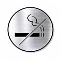 No Smoking Sign Board – Premium Brush Finish Silver Acrylic Self Adhesive Wall Sign | Smoking Prohibited Notice for Office, Shop, Cafe, Hospital, Restaurant &amp; Public Areas