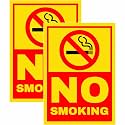 No Smoking Sign Sticker Board 20.5 x 14.5 CM | Self Adhesive &amp; Screw Fixing Option | Indoor Outdoor Warning Sign | Pack of 2 (No Smoking, Medium -20.5 x 14.5 CM)