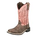 Smoky Mountain Western Boots Girls Distress Brown Turquoise 3408C