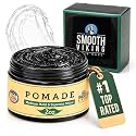 Smooth Viking Medium Hold & High Shine Pomade - Water Based Hair Cream for Curly, Thick & Straight Hair - Men's Hair Product - Made in USA, 2oz