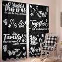 SmoothNovelty 2 Pcs Black and White Farmhouse Curtains for Living Room