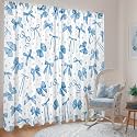 SmoothNovelty 2 Pcs Blue Bow Curtains for Living Room Girls Bedroom Curtain