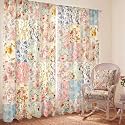 SmoothNovelty 2 Pcs Boho Patchwork Floral Curtains for Living Room Vintage