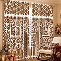 SmoothNovelty 2 Pcs Christmas Gingerbread Curtains for Living Room Xmas