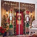 SmoothNovelty 2 Pcs Christmas Nutcracker Curtains for Living Room Soldier