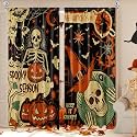 SmoothNovelty 2 Pcs Halloween Curtains for Living Room Gothic Skeleton