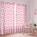 SmoothNovelty 2 Pcs Pink Bow Curtains for Living Room Plaid Pink Bow Heart