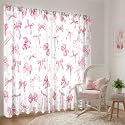 SmoothNovelty 2 Pcs Pink Bow Curtains for Living Room Bow Bedroom Curtains
