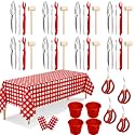 SmoothNovelty 42 Pcs Seafood Boil Party Supplies Crab Boil Tools Set, Red