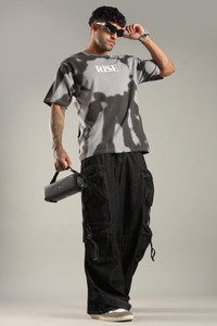 Smosh Graphic Print Men Round Neck Grey