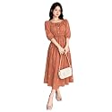 SMOWKLY Cotton Blend Women39s Casual Dress Mid-Length