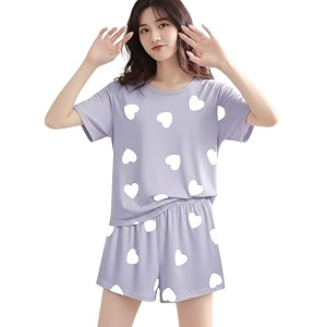 smowkly women korean shorts pajama set summer night top amp shorts dress cotton blend nightwear set top amp shorts sleepwear lounge wear soft comfortable night suit ladies  co-ord home wear set