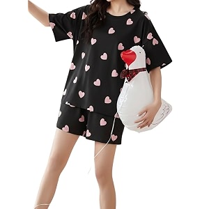 smowkly women korean shorts pajama set summer night top amp shorts dress cotton blend nightwear set top amp shorts sleepwear lounge wear soft comfortable night suit ladies  co-ord home wear set