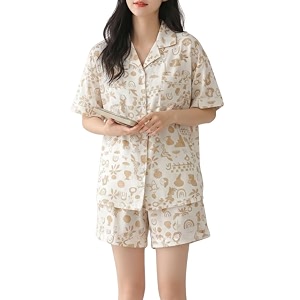 smowkly women korean shorts pajama set summer night top amp shorts dress cotton blend nightwear set top amp shorts sleepwear lounge wear soft comfortable night suit ladies  co-ord home wear set