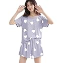 SMOWKLY Women Korean Shorts Pajama Set |Summer Night Top &amp; Shorts Dress |Cotton Blend Nightwear Set Top &amp; Shorts Sleepwear Lounge Wear Soft Comfortable Night Suit Ladies | Co-Ord Home Wear Set