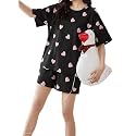 SMOWKLY Women Korean Shorts Pajama Set |Summer Night Top &amp; Shorts Dress |Cotton Blend Nightwear Set Top &amp; Shorts Sleepwear Lounge Wear Soft Comfortable Night Suit Ladies | Co-Ord Home Wear Set