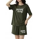 SMOWKLY Women Korean Shorts Pajama Set |Summer Night Top &amp; Shorts Dress |Cotton Blend Nightwear Set Top &amp; Shorts Sleepwear Lounge Wear Soft Comfortable Night Suit Ladies | Co-Ord Home Wear Set