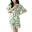 SMOWKLY Women Korean Shorts Pajama Set |Summer Night Top &amp; Shorts Dress |Cotton Blend Nightwear Set Top &amp; Shorts Sleepwear Lounge Wear Soft Comfortable Night Suit Ladies | Co-Ord Home Wear Set