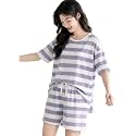 SMOWKLY Women Korean Shorts Pajama Set |Summer Night Top &amp; Shorts Dress |Cotton Blend Nightwear Set Top &amp; Shorts Sleepwear Lounge Wear Soft Comfortable Night Suit Ladies | Co-Ord Home Wear Set