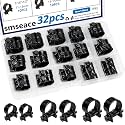 smseace 32Pcs Black Fuel Line Clamps Fuel Injection Hose Clamps 1/4inch 5/16inch 3/8inch Zinc Plated High Pressure Hose Clamps For Diesel/Petrol Pipe in Automotive,Marine,Truck