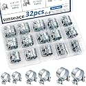 smseace 32Pcs Fuel Line Clamps Fuel Injection Hose Clamps 1/4inch 5/16inch 3/8inch Zinc Plated High Pressure Hose Clamps For Diesel/Petrol Pipe in Automotive,Marine,Truck