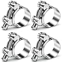smseace 4Pcs 17-19mm T bolt Hose Clamps 304 Stainless Steel T-bolt Clamp 6-sizes Heavy Duty T-bolt Hose Clamps Pipe Tube Clamps
