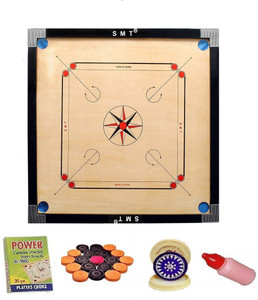 smt carrom board with coins striker and boric powder combo number one 8128 cm carrom board multicolor
