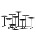 Smtyle Black Fireplace Candelabra, 9 Candle Holders for Pillar Candles