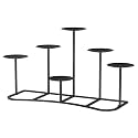 Smtyle Fireplace Christmas Candelabra Candle Holder - Black Matte Geometric Multi Tier Design, Stable Base, Perfect for Pillar Candles, Modern Minimalist Home Decor Accent