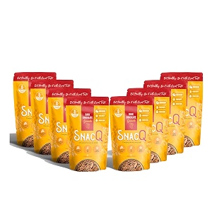 snacq chocolate granola - 40 grams pack of 8  tasty healthy and convenient breakfast  gluten free no oil no preservatives  100 healthy dark chocolate granola
