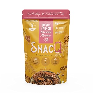 snacqchanging the way we snack snacq quinoa crunchgreat tasting healthy dessertno added sugar gluten free almond chocolate 1 count