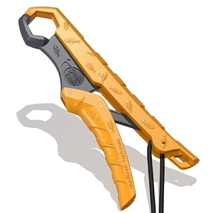 snail trail floating fish gripper bass fishing grabber catfish holder trout fish mouth grip tool fish lip gripper fishing plier yellow-gray