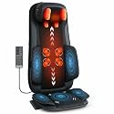 Snailax 4D Shiatsu Back Massager with Heat, Deep Tissue Detachable Neck Shoulder Massager, Adjustable Full Back Roller Massage Chair Pad with Graphene Heat & Seat Vibration Gifts