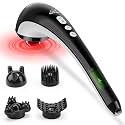 Snailax Cordless Handheld Back Massager - Rechargeable Percussion Massage with Heat, Deep Tissue Massager for Neck Shoulder Waist Leg Foot Back Pain Relief, Portable Wand Massager for Full Body
