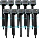 Snake & Mole & Rabbit & Skunk Repellent Solar Powered, 2026 Upgraded Ultrasonic Deterrent, IP65 Waterproof, Gopher Groundhog Chipmunk Raccoon and Vole Repellent & Deterrent for Lawn & Garden, 10 Pack
