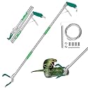 Snake Collapsible Grabber Tool, 50" Snake Tongs Stick Professional Extra Heavy Duty Reptile Catcher Grabber Wide Jaw Handling Tool with Lock, Non-Slip Grip for Safe Snake Handling Rattlesnake Catching