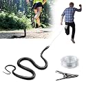Snake Prank with String Clip, Fake Snake On a String Prank, Realistic Rubber Snake Prank for Teasing Friends/Keep Birds Away/Hallowmas, Funny Prank Kit for Adults, Prank Stuff
