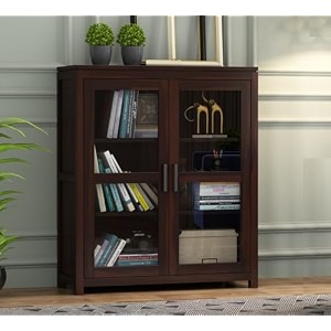 snap furniture solid sheesham wood book shelf with racks storage library bookshelf  wooden book cabinet office amp home living room bookcases furniture large bbslf-walnut1