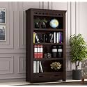 Solid sheesham Wood Book Shelf with Racks Storage| Library Bookshelf | Wooden Book Cabinet Office &amp; Home Living Room| Bookcases Furniture (Large, BBslf-Walnut7)