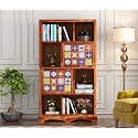 Solid sheesham Wood Book Shelf with Racks Storage| Library Bookshelf | Wooden Book Cabinet Office &amp; Home Living Room| Bookcases Furniture (Large, BBslf-Honey5)