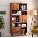 Solid sheesham Wood Book Shelf with Storage | Bookcase | Wooden Book Shelf Library, Home &amp; Office Living Room| Book Cabinet| (Style-03)