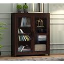 SNAP FURNITURE Solid sheesham Wood Book Shelf with Racks Storage| Library Bookshelf | Wooden Book Cabinet Office &amp; Home Living Room| Bookcases Furniture (Large, BBslf-Walnut1)