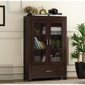 snap furniture solid sheesham wood corner book shelf with storage  library bookshelf wooden bookcase office amp home living room book cabinet walnut